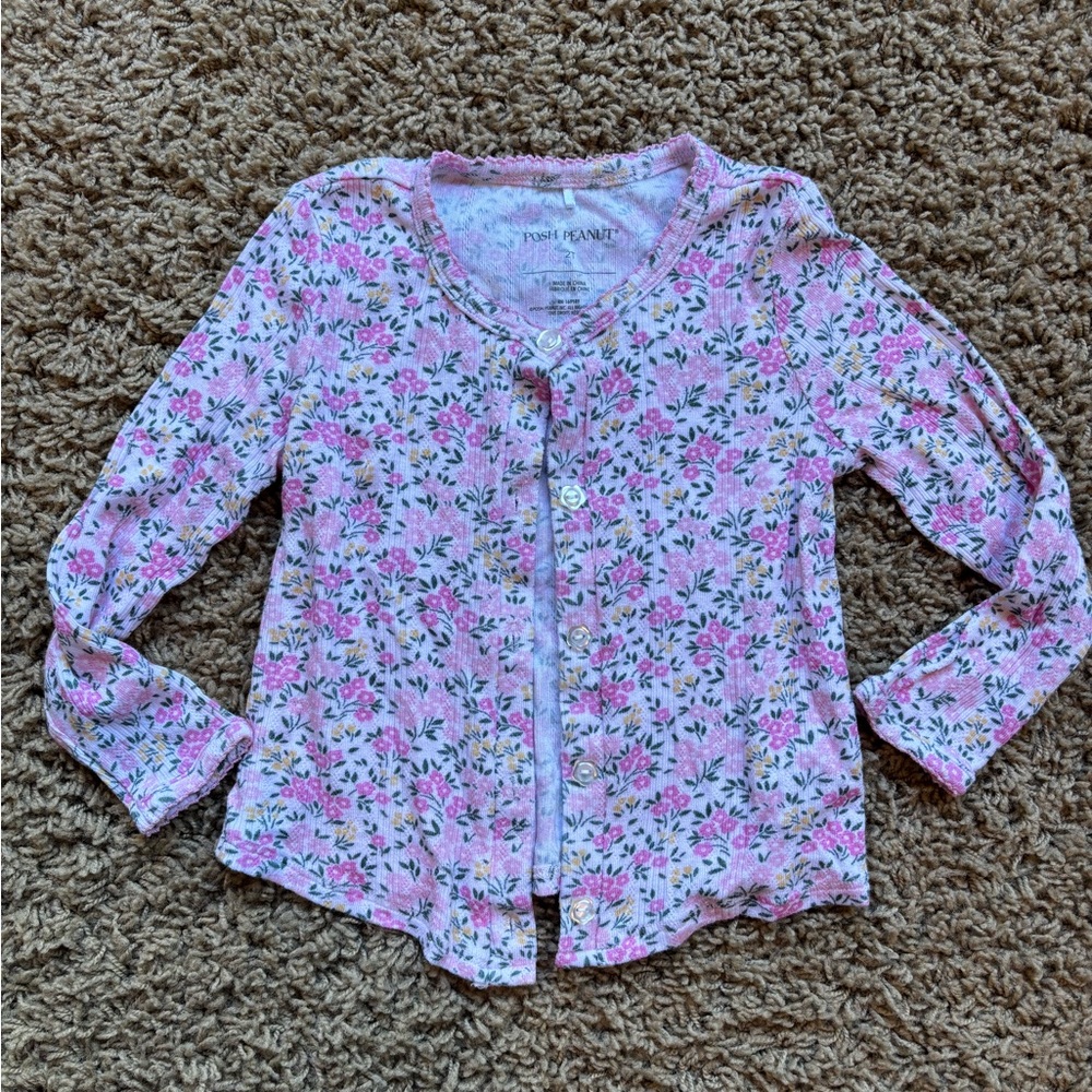 Posh Peanut Pink Floral Button Down Shirt